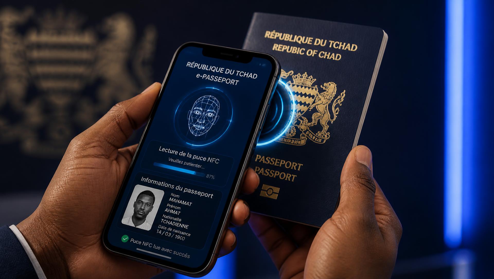 Passeport électronique tchadien avec lecture NFC par smartphone